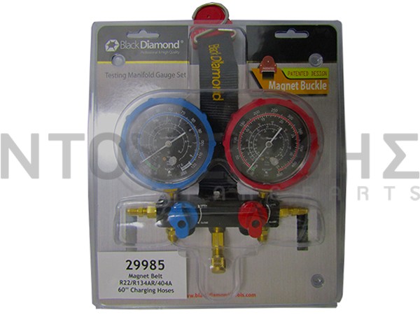 Εικόνα 1 για ΜΑΝΟΜΕΤΡΑ ΣΕΤ ΜΕ ΛΑΣΤΙΧΑ 120MM R22/R134/R404 BALL VALVE BLACK DIAMOND