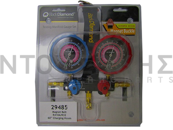 Εικόνα 1 για ΜΑΝΟΜΕΤΡΑ ΣΕΤ ΜΕ ΛΑΣΤΙΧΑ 120ΜΜ R410/R32 BALL VALVE BLACK DIAMOND