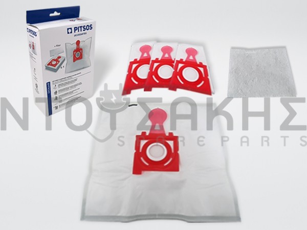 Εικόνα 1 για ΣΑΚΟΥΛΑ ΣΚΟΥΠΑΣ PITSOS ORIGINAL 577703 SET 4 ΤΕΜ + 1 ΦΙΛΤΡΟ 00577703