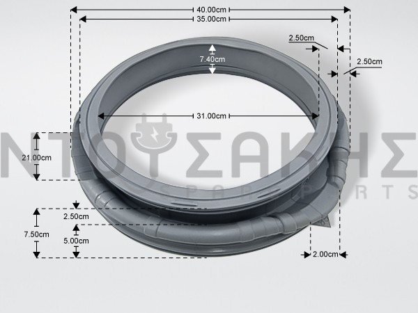 Εικόνα 1 για ΛΑΣΤΙΧΟ ΠΟΡΤΑΣ ΠΛΥΝΤΗΡΙΟΥ SAMSUNG DC64-03690A