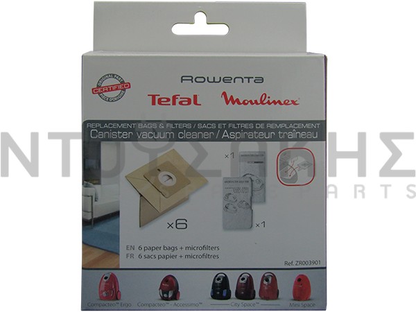Εικόνα 1 για ΣΑΚΟΥΛΑ ΣΚΟΥΠΑΣ ROWENTA ZR003901 SET 6 ΤΕΜ + 2 ΦΙΛΤΡΑ