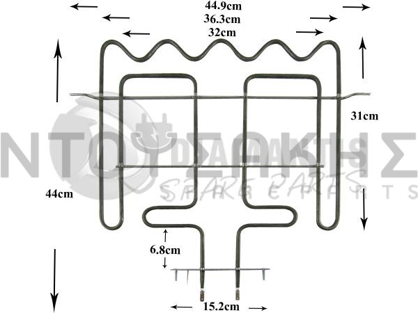 Εικόνα 1 για ΑΝΤΙΣΤΑΣΗ ΚΟΥΖΙΝΑΣ ΑΝΩ WHIRLPOOL 2450W 230V  OR.CODE 480121103613