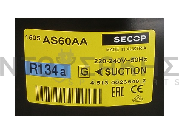 Εικόνα 2 για ΜΟΤΕΡ ΨΥΓΕΙΟY SECOP R134 1/6  TLES5,7FT.3 5,7CC